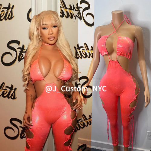 'Lace Me Up' Coral Seduction