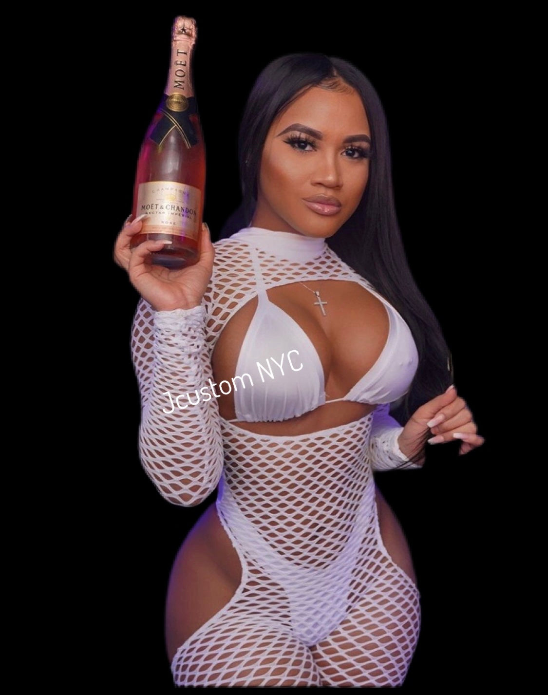 Hot Girl Fishnet Catsuit Set J CUSTOM NYC Hot Girl Fishnet Catsuit Set J CUSTOM NYC