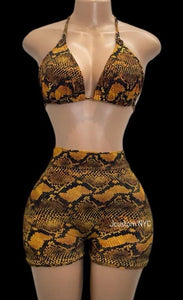 Golden Python Shorts Set