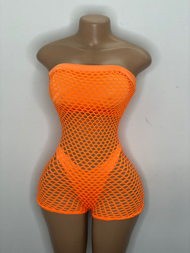 Fishnet Fantasy Set *Orange