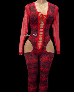 Red Python Natasha Catsuit