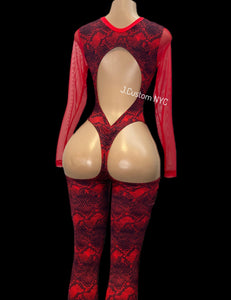 Red Python Natasha Catsuit