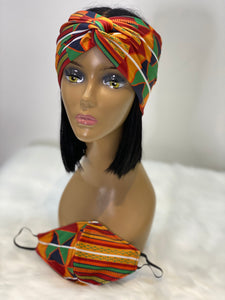 Turban Headband & Face Mask Set *Tribal