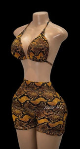 Golden Python Shorts Set