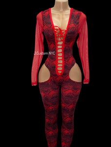 Red Python Natasha Catsuit