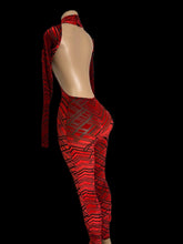 Load image into Gallery viewer, Cranberry Velvet Backless Catsuit