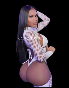 Hot Girl Fishnet Catsuit Set