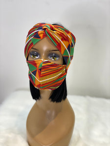 Turban Headband & Face Mask Set *Tribal