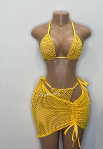 Cabana Vibes Fishnet Set * Yellow