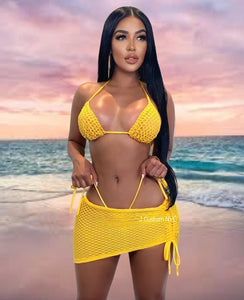 Cabana Vibes Fishnet Set * Yellow