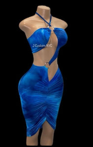Blue Tie Dye Jazmin Dress