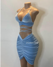 Load image into Gallery viewer, Icy Blue Two Piece Skirt Set