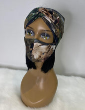 Load image into Gallery viewer, SZN Turban Headband &amp; Mask Set