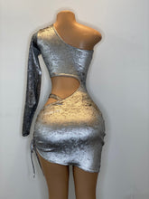 Load image into Gallery viewer, Icy Chrome Cut Out Dress