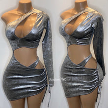Load image into Gallery viewer, Icy Chrome Cut Out Dress
