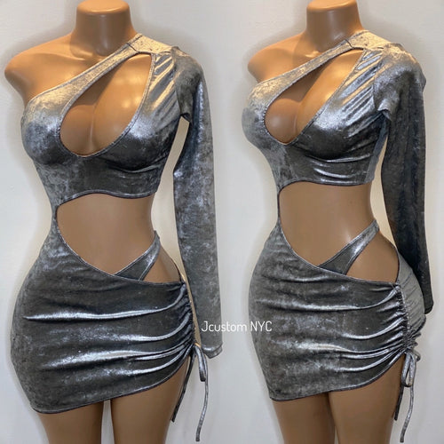 Icy Chrome Cut Out Dress