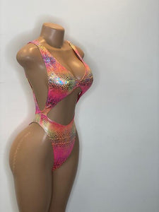 Neon Hues Side Boob Cut Out Bikini