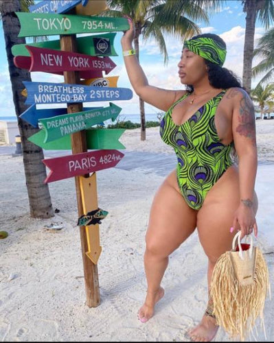 Peacock Side Boob Swimsuit