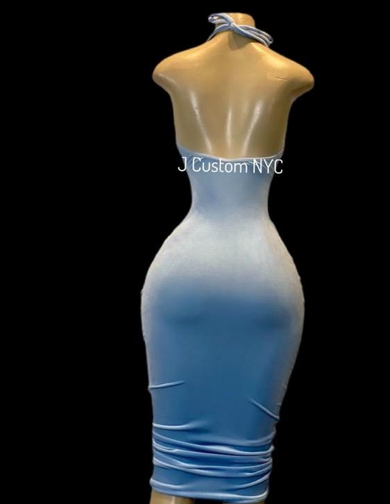 Icy Blue Scrunch Front Dress Icy Blue Scrunch Front Dress